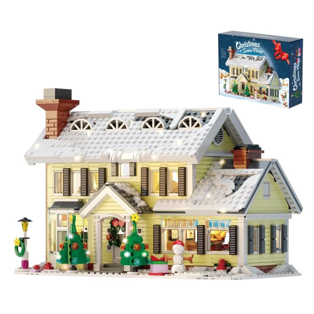 Christmas Holiday Snow Village House Building Set LED 1156PCS Open Box